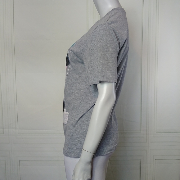 Disneyland Paris SZ Medium Tee T Shirt Distressed Mickey Mouse Grey - Picture 2 of 8